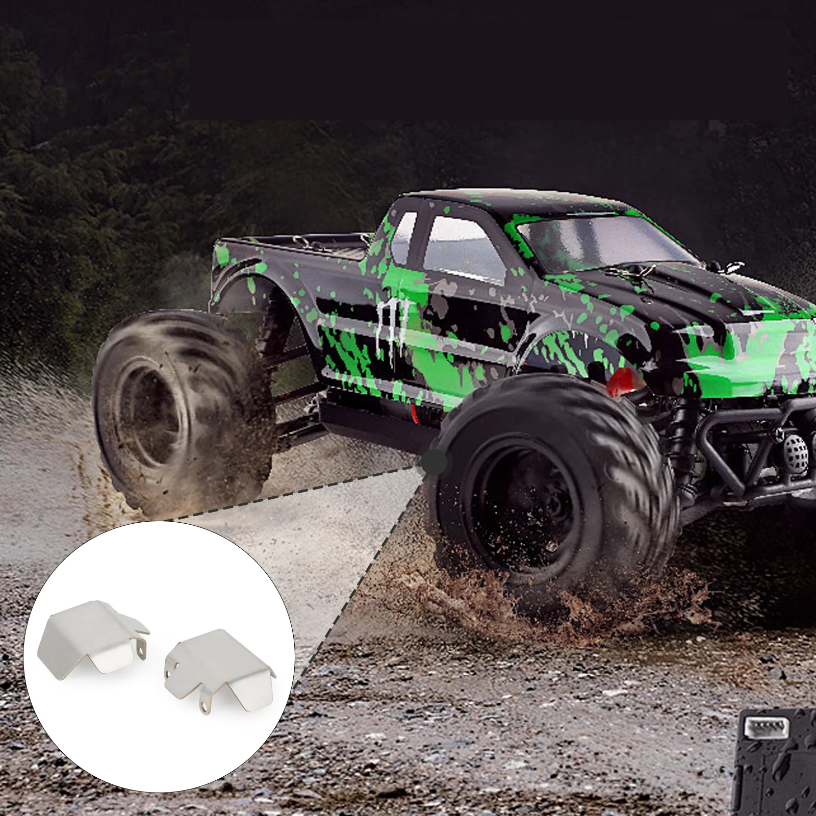 2Pcs RC Axle Plate Replacements, Frame Protector Guard Plate for -10 1/10 Vehicles Trucks