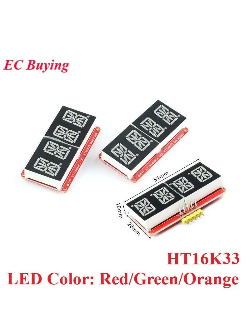 Wyświetlacz LED 0,54 cala 4-bitowy 0,54'' Moduł Cyfrowy Miernika HT16K33 VK16K33 Sterowanie I2C IIC Miernik Czerwony/Zielony/Pomarańczowy dla Arduino — zdjęcie produktu 7
