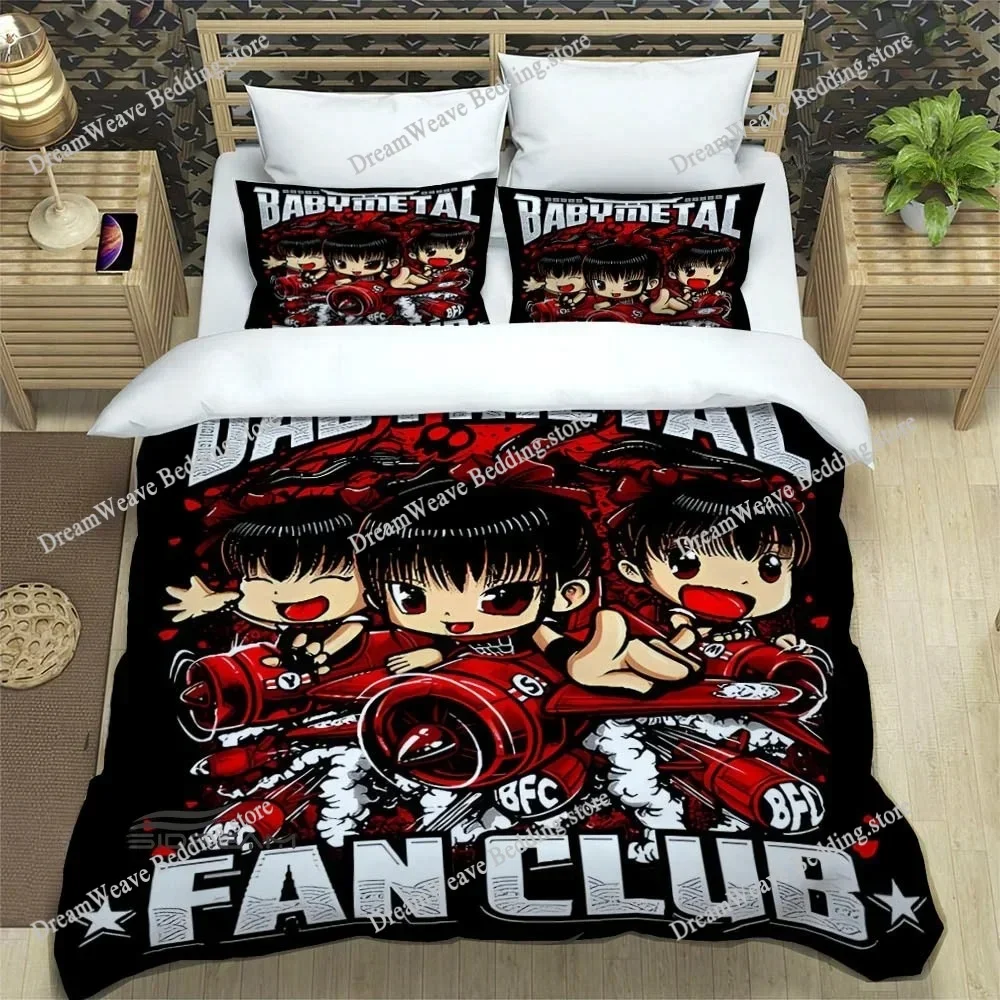 3D Print Music Band BABYMETAL Bedding Set Duvet Cover Bed Set Quilt Cover Pillowcase Comforter King Queen Size Boys Adult741