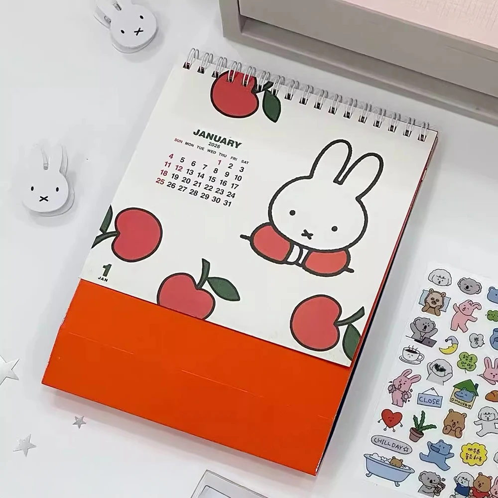 Kawaii ميفي 2026 أجندة مكتبية /رزنامة مكتبية أرنب لطيف الدائمة الوجه تاريخ مخطط سطح المكتب الجدول الشهري مخطط الطلاب الفتيات هدية #6
