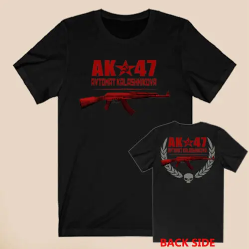 AK-47 Firearms Gun Men's Black T-Shirt Size S-3XL