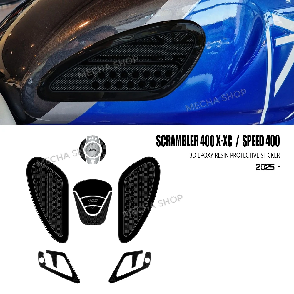

3D-наклейки для Scrambler 400 X-XC и Speed ​ ​ Водонепроницаемые наклейки-накладки на пороги 400 2025