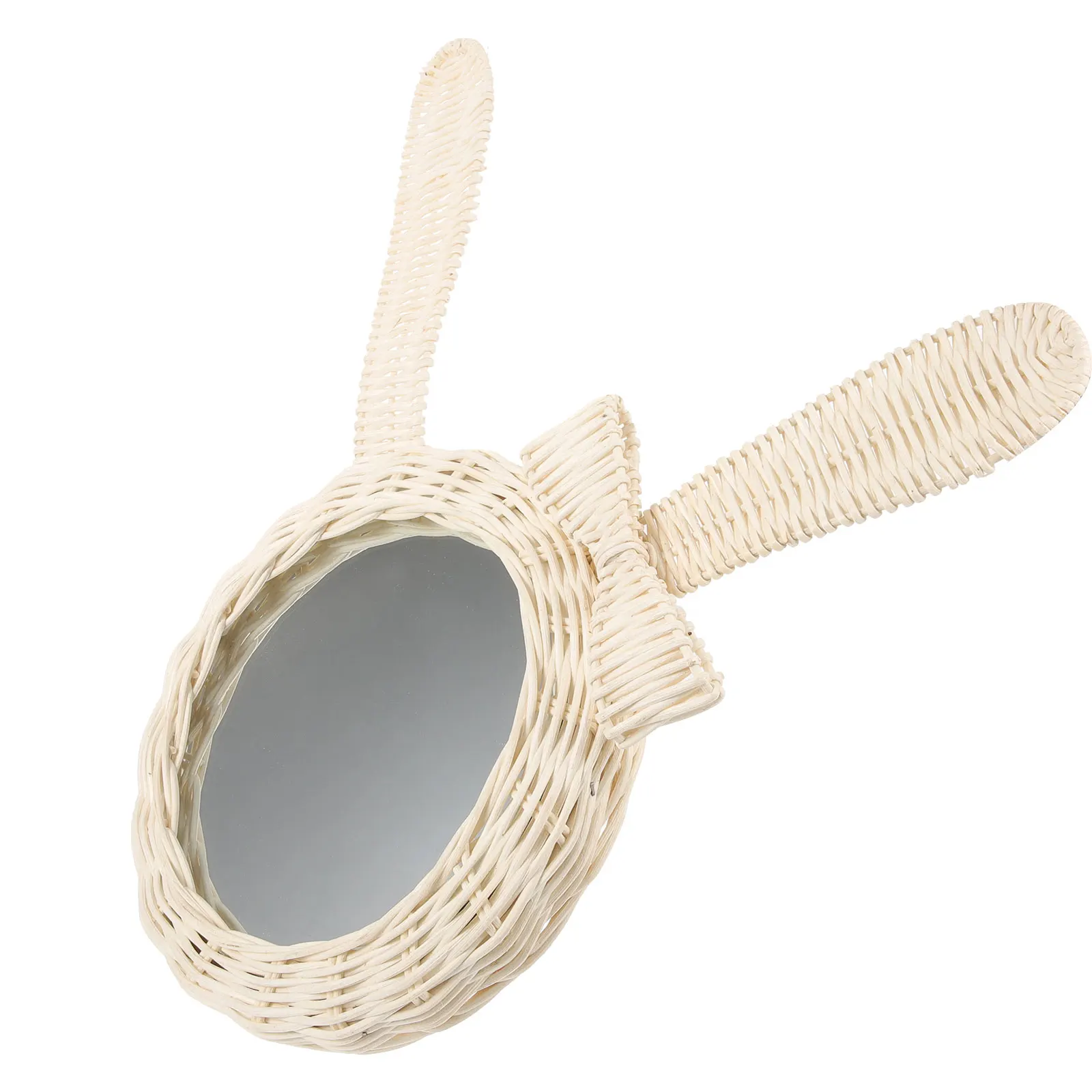 

Woven Decorative Hanging Makeup Vanity Wall Mounted Bedroom Bathroom Office Rattan Wall Decor Hanging Rattan Mirror Pendant
