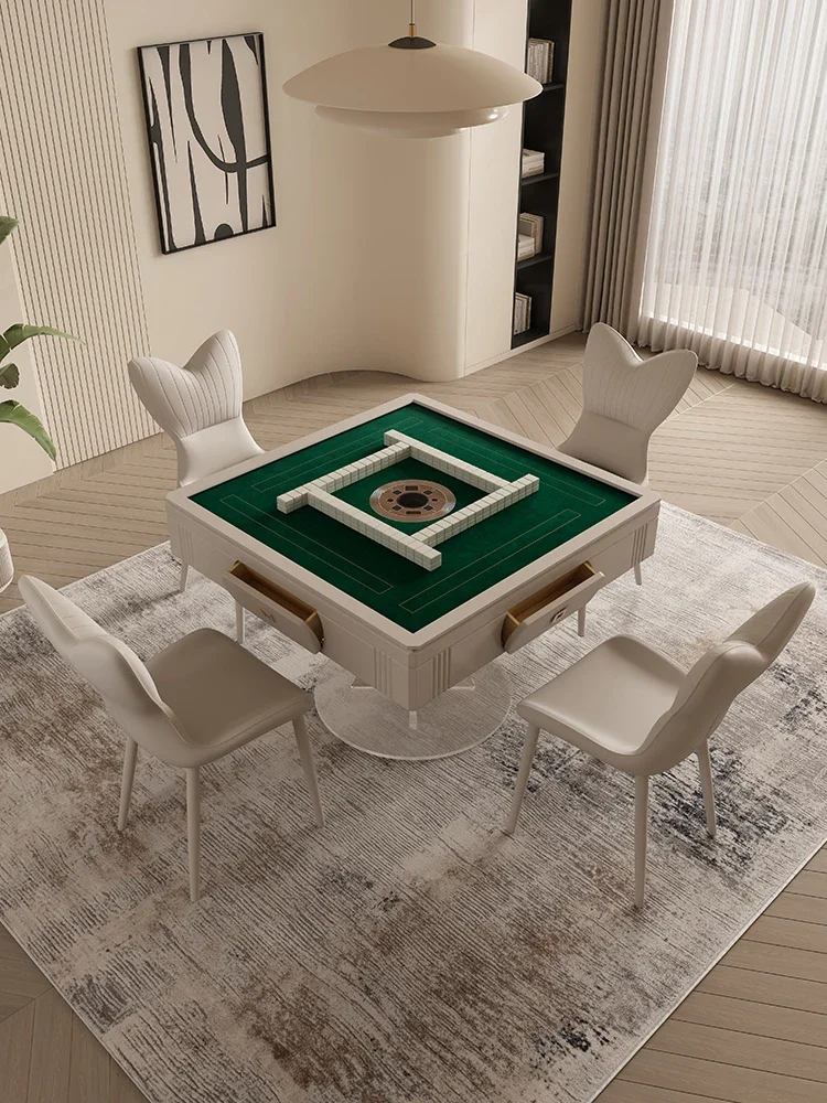 Dining Table Double-Use Multifunctional Acrylic Suspension Dining Table and Chair Household Mute Mahjong Machine