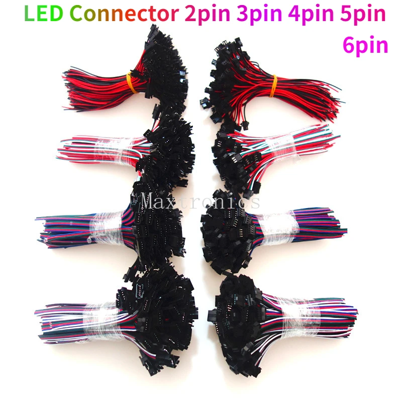 Wholesale Led Connector 2pin 3pin 4pin 5/6pin Male/Female JST SM 2 3 4 5 Pin Plug Connector Wire Cable for CCTV Led Strip Light