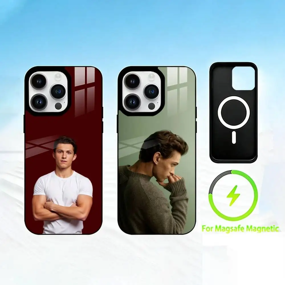 

T-Tom Holland Phone Case For iPhone 17 16 15 14 13 12 Pro Max Plus for Mirror Wireless Magnetic Cover