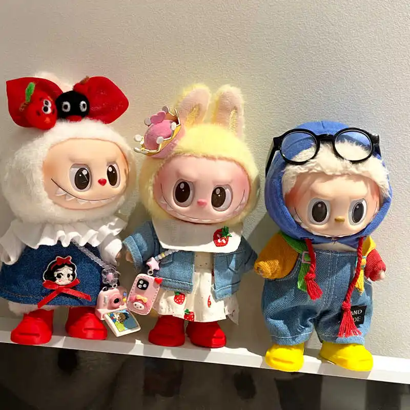 

Новая одежда для кукол Lafufu Ii, милый наряд с медведем, брюки-комбинезон со шляпой, обувь для сидения, аксессуары для вечеринок, одежда, плюшевая одежда, кукла