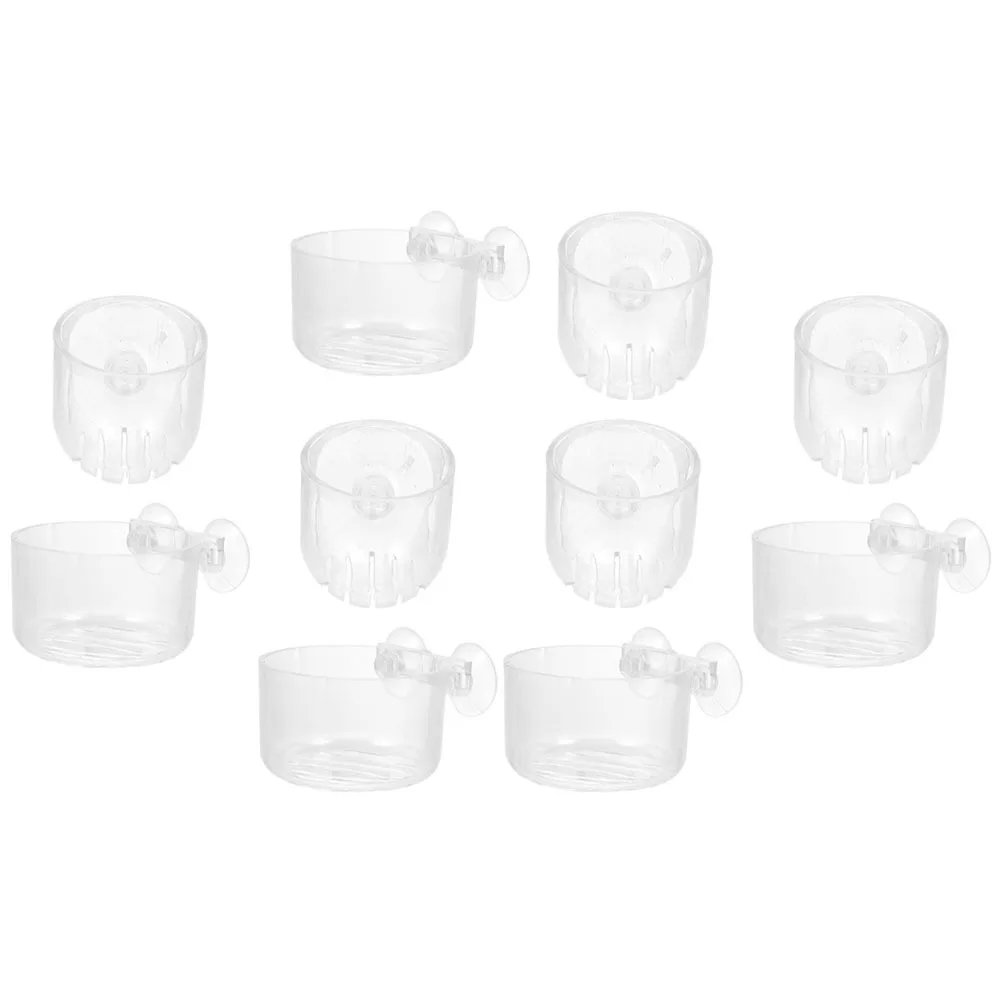 

10Pcs Clear Acrylic Aquatic Plant Cups Fish Tank Planter with Bottom Hole Breathable Design Multiuse Aquarium Plant Holders Fish