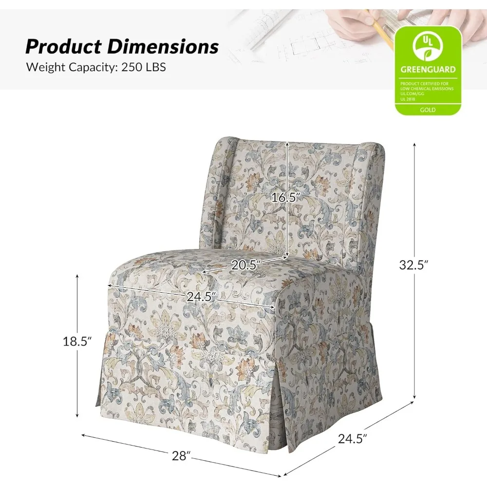 Моющийся цветочный чехол без подлокотников с акцентом, переходное кресло-тапочка со съемными чехлами для гостиной