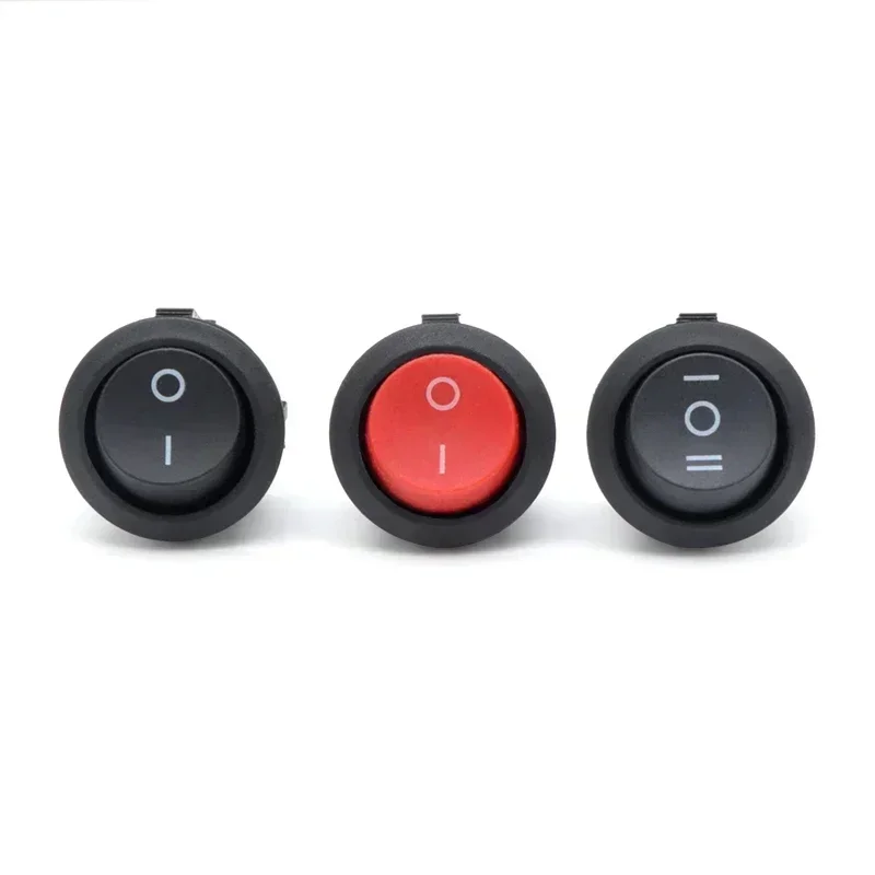 1~300pcs Rocker Switch KCD1 Round 2/3Pin ON-OFF-ON 2/3 Position 6A/250VAC 10A/125VAC SPST 23mm LED Car Push Button Switches