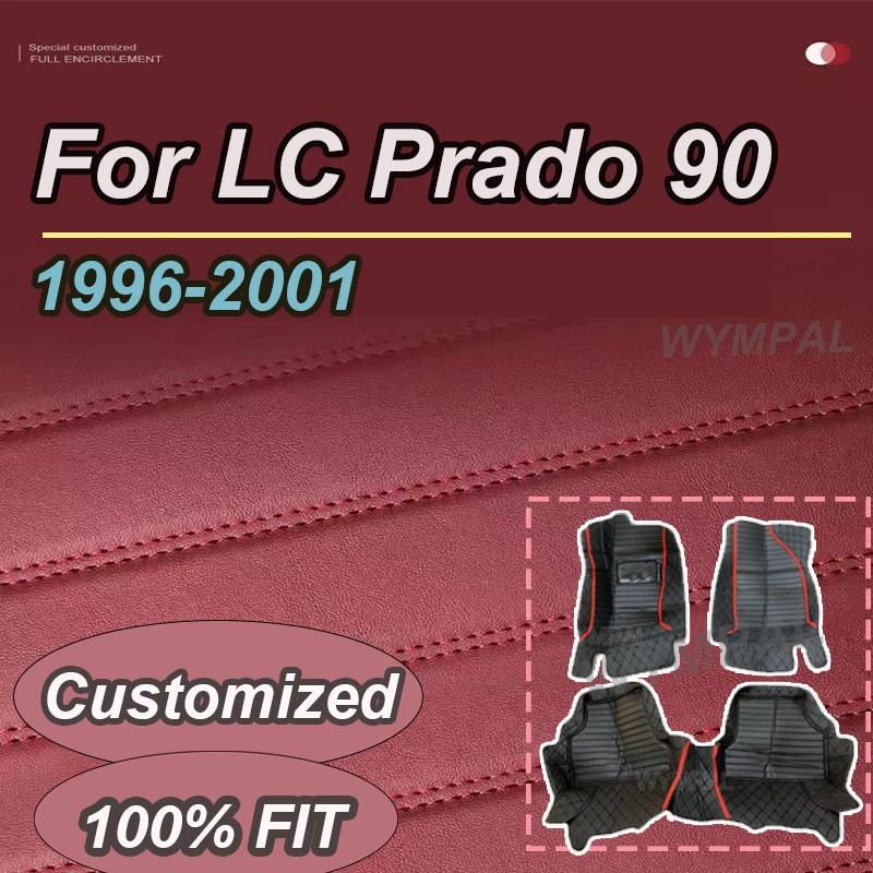 

LUXURY Custom Automotive Car Floor Mats For LC Prado 90 1996 1997 1998 1999 2000 2001 Auto Luxury Leather