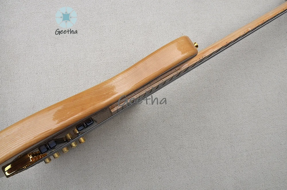 الآلات الموسيقية باس الغيتار 6 سلاسل الغيتار الكهربائي الرقبة من خلال باس