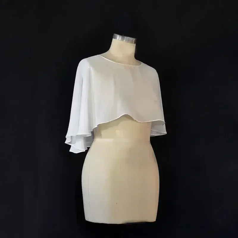 Manruixin senhoras jaqueta de casamento macia envolve chiffon capa encolher nupcial bolero curto xale e envoltórios noite casamento cobrir