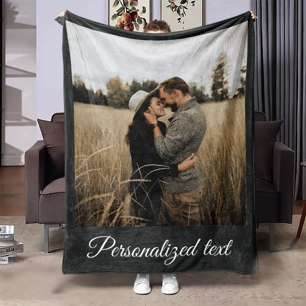 

1PC Custom Personalized Blanket Personal Photo Flannel Bed Blanket Birthday Wedding Couple Valentine's Day Holiday Gift Blanket
