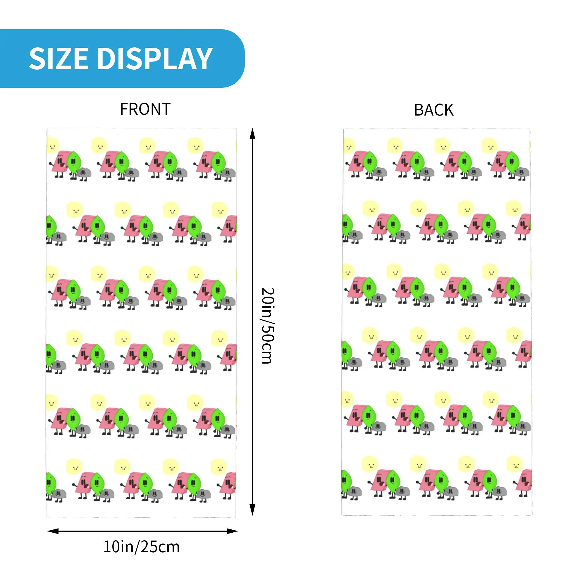BFDI الجنون الجنون، جميع الشخصيات باندانا غطاء الرقبة قناع مطبوع وشاح متعدد الوظائف عقال المشي لمسافات طويلة الصيد للجنسين