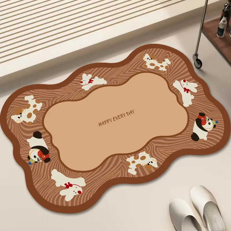 

Мультяшный милый коврик из диатомовой грязи с изображением инопланетянина, впитывающий нескользящий быстросохнущий коврик для ног, коврик для входной двери