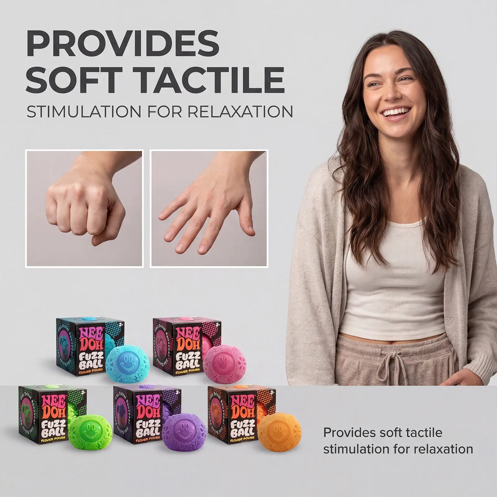 

Nee Doh Fuzz Ball Blind Box Series Desktop Ornament Stress Relief Toys Suitable For People Under Pressure Fun Soft Stress Ball