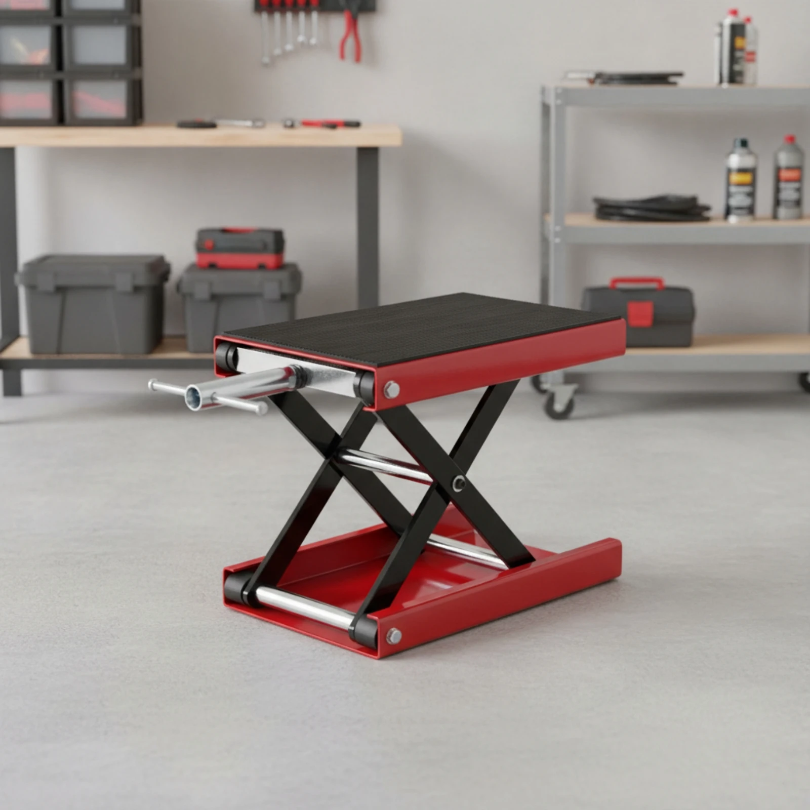 Motorcycle Lift Jack Heavy-Duty Motorcycle Lift Platform Compact Non-Slip for Riders, Garage