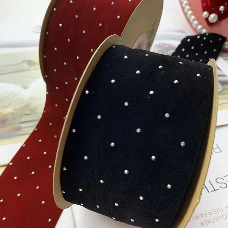 10 Yards 25MM 40MM 60MM Diamond Velvet Solid Color Ribbon Headwear Hair Bows DIY Crafts Gift Wrapping Handmade Accessories