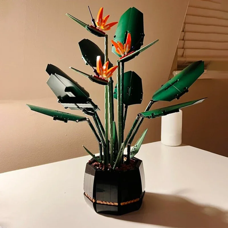 New 10289 Bird Of Paradise Bouquet Building Block Bricks Diy Potted Illustration Holiday Girlfriend Gift