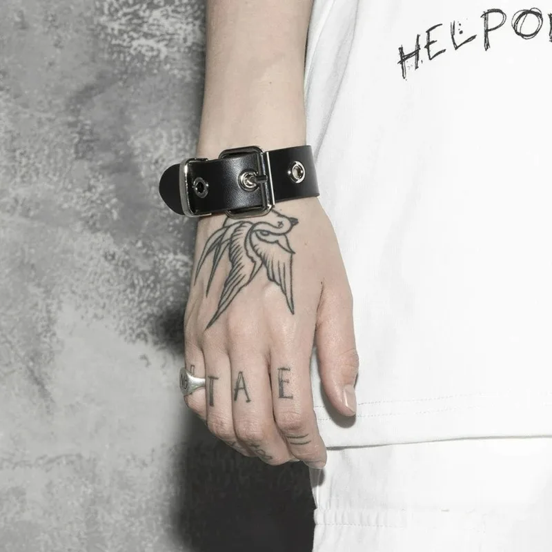 Punk Cool Bracelets Men Women Retro Bracelet Adjustable Wrist Belt Buckle Styles Cuff Bangle Bracelet for Party Club Daily Wear
