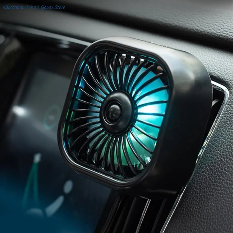 A3PD Car Fan USB Car Fan,Electric Cooling Fan Air Vent Mounted Fan Strong