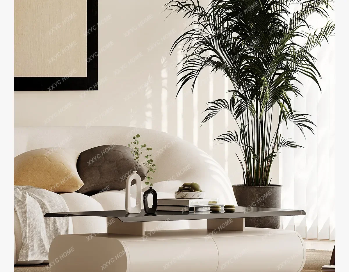 Modern Simple Rectangular Coffee Table Light Luxury High-end Living Room Home New Antique Walnut Coffee Table Storage