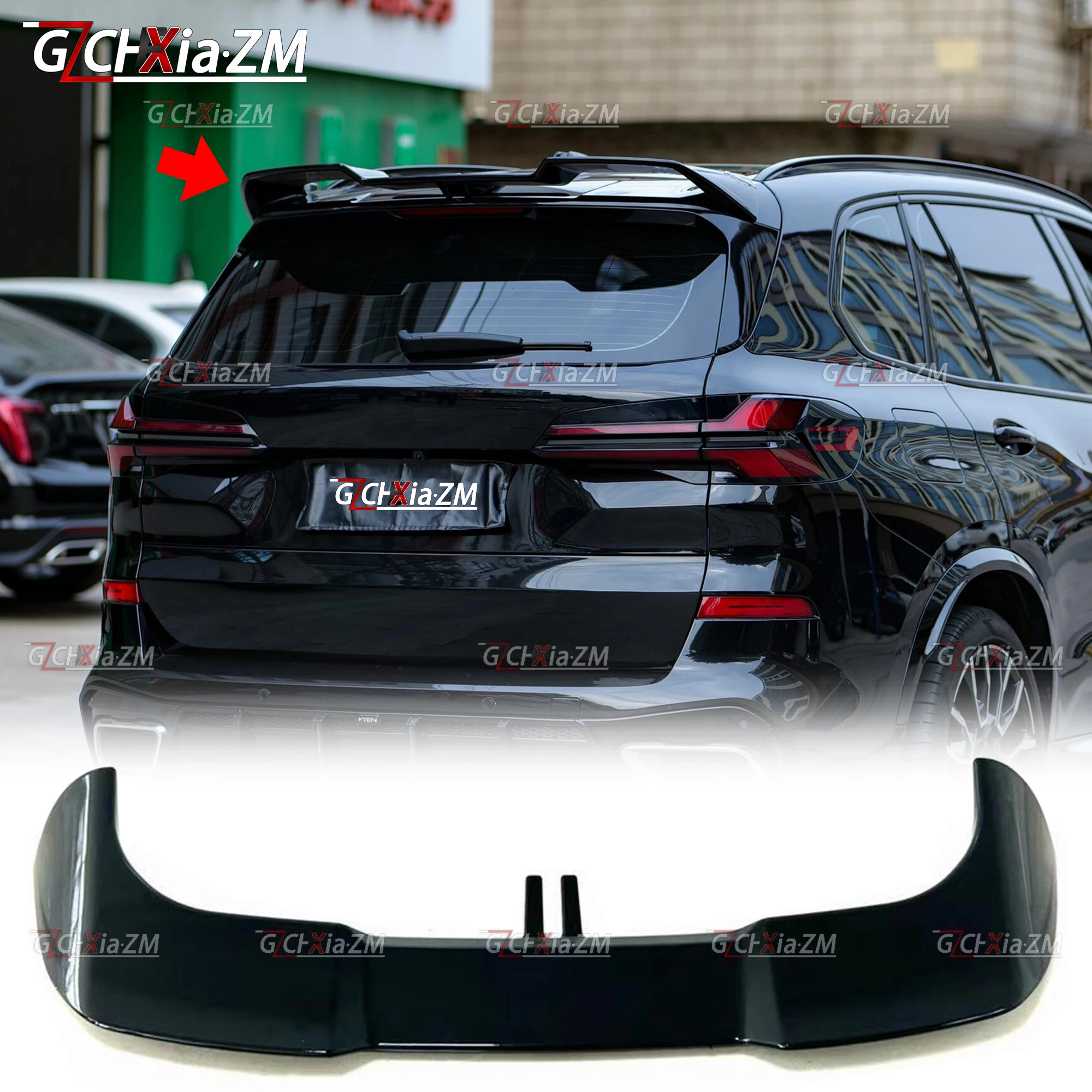 Dla BMW X5 G05 SUV 2019-2024 Prawdziwe Włókno Węglowe Styl VTEN Spoiler Dachowy Tylny Aerodynamiczny Zestaw Dyfuzor Lotka