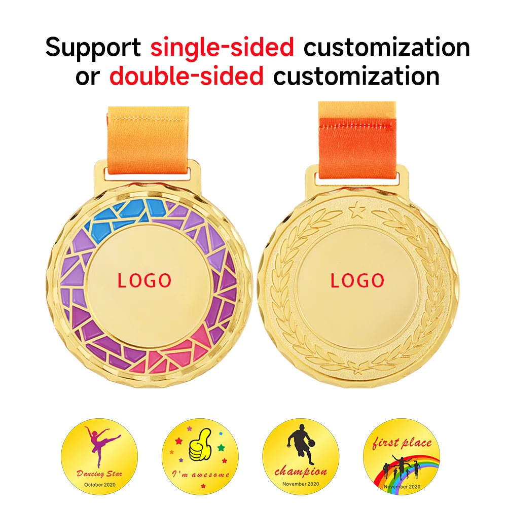 Medals for Competition Blank Medal Sports Medals Game Trophy Gold Silver Bronze Sports Souvenir Medals With Ribbon Free Print