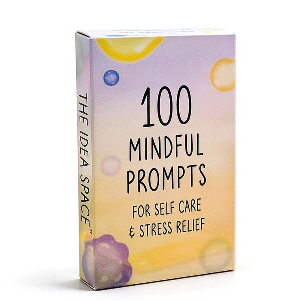100 Mindful Prompts Cards for Self Care & Stress Relief Mindfulness Therapy Prompt Cards for Daily Meditation Self‑Growth Gift