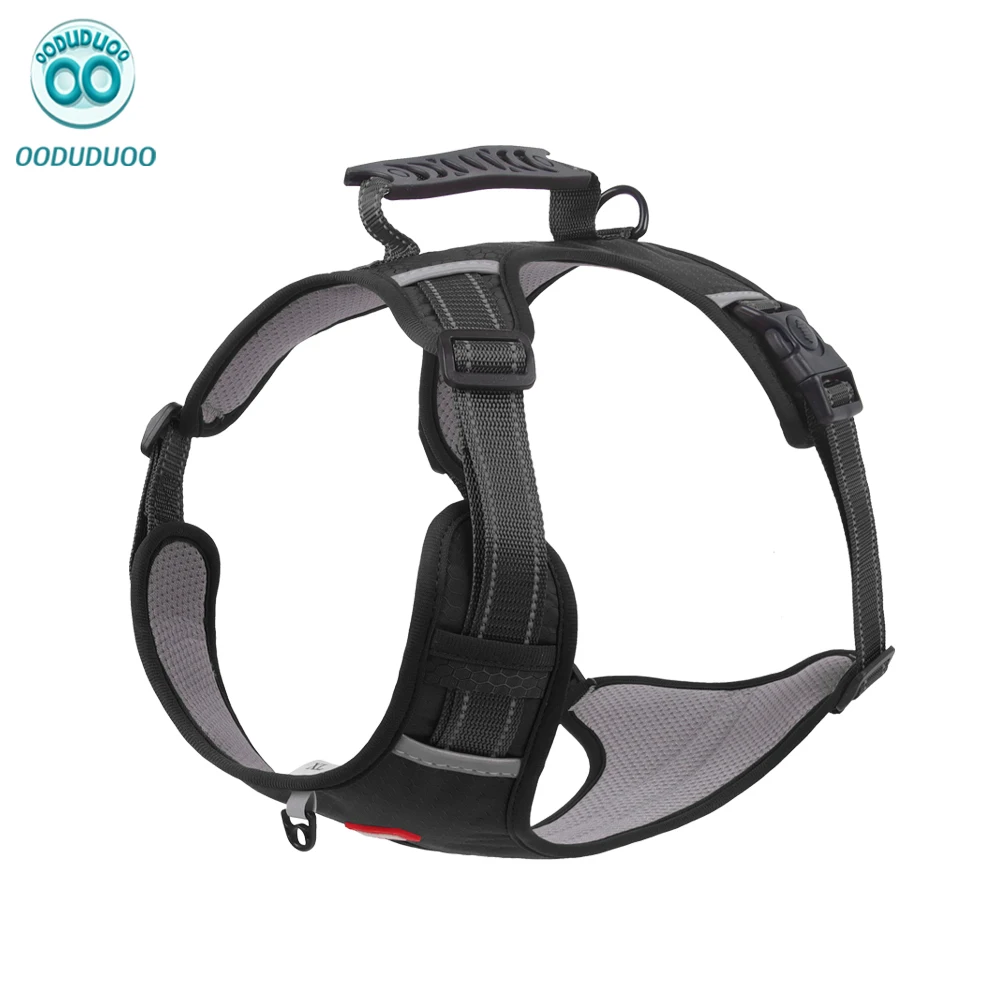 

OODUDUOO Escape-Proof No-Pull Dog Harness for Small Medium Dogs Reflective Breathable Vest with PVC Handle&D-Ring Anti-Choking