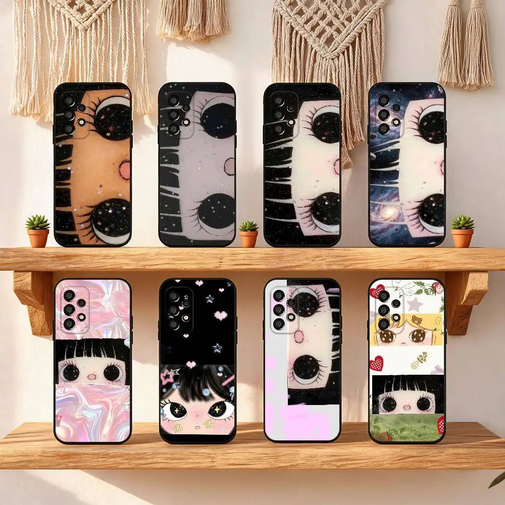 Big Eyes Comic Girl For Samsung Galaxy S25 FE S24 S23 S22 S21 S20 S10 S10E Ultra Plus FE Note 20 Ultra Plus Cover