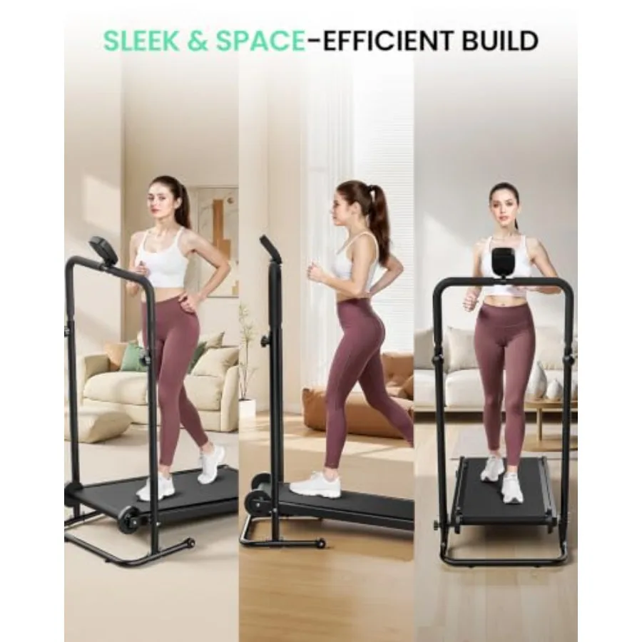 Dual Flywheel Manual Treadmill - Incline Non-Electric for Gym/Home