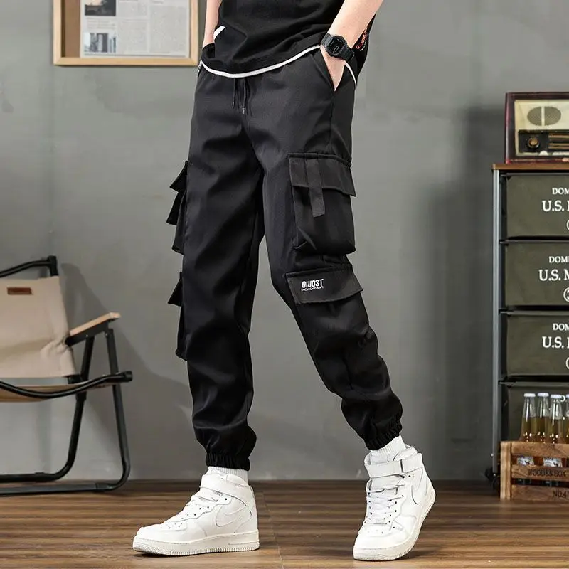 Men's Loose Work Pants Spring Summer Durable Multi Pocket Outdoor Construction Cargo Trousers Plus Size