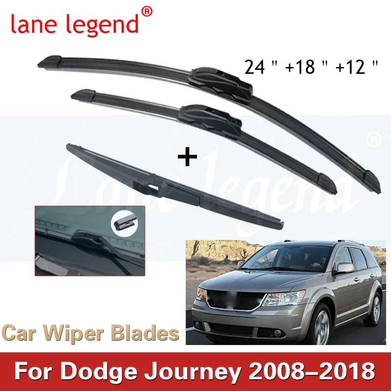 

For Dodge Journey 2008-2018 Front Rear Wiper Blades Brushes Cutter Accessories J Hook 2009 2010 2011 2012 2013 2014 2015 2016