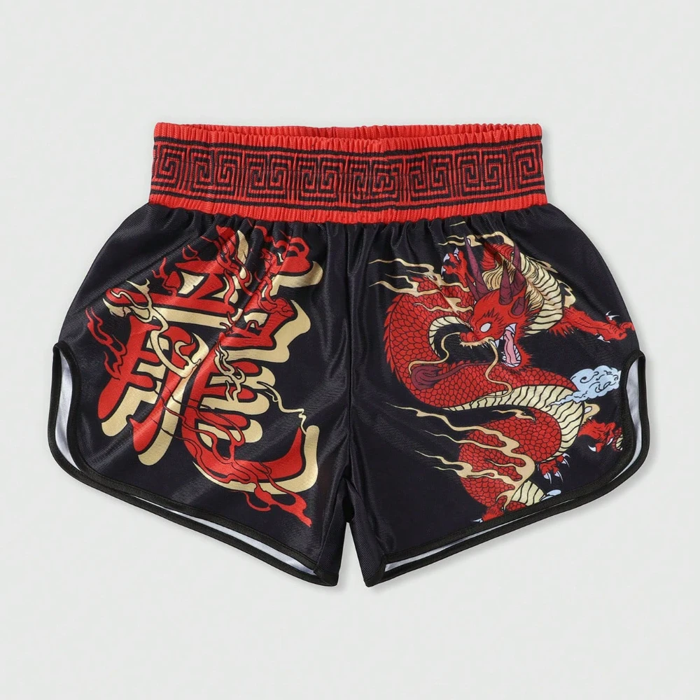 

2025 Summer New Men's Sports Shorts,creative Anime Dragon Pattern Printed Boxing Shorts，For Boxing，running，Training Sports
