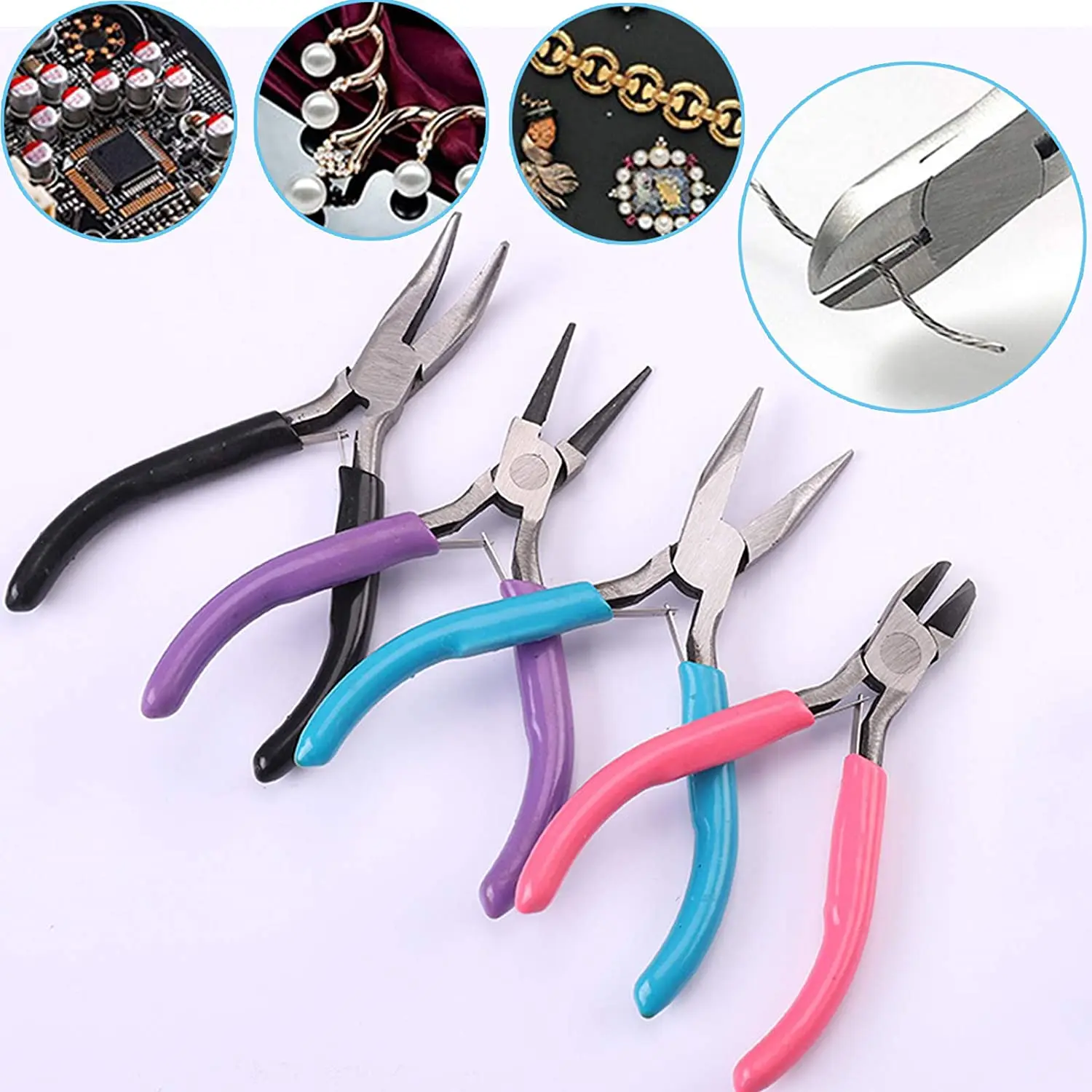 4 Pack Jewelry Pliers Jewelry Making Pliers Tools Kit for Wire Wrapping Earring Craft Making Supplies