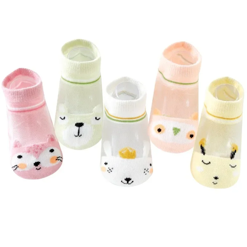 

5 Pairs of Summer Thin Boys and Girls Cartoon Cute Fashion Student Children Everything Lace Mesh Breathable Socks