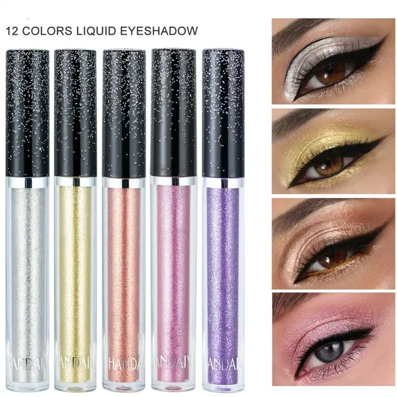 Metallic Diamond Liquid Eye Shadow Shiny Eye Liner Pens Giltter Eye Shadow Palettes Lasting Shimmer Brighten Cosmetics Wholesale