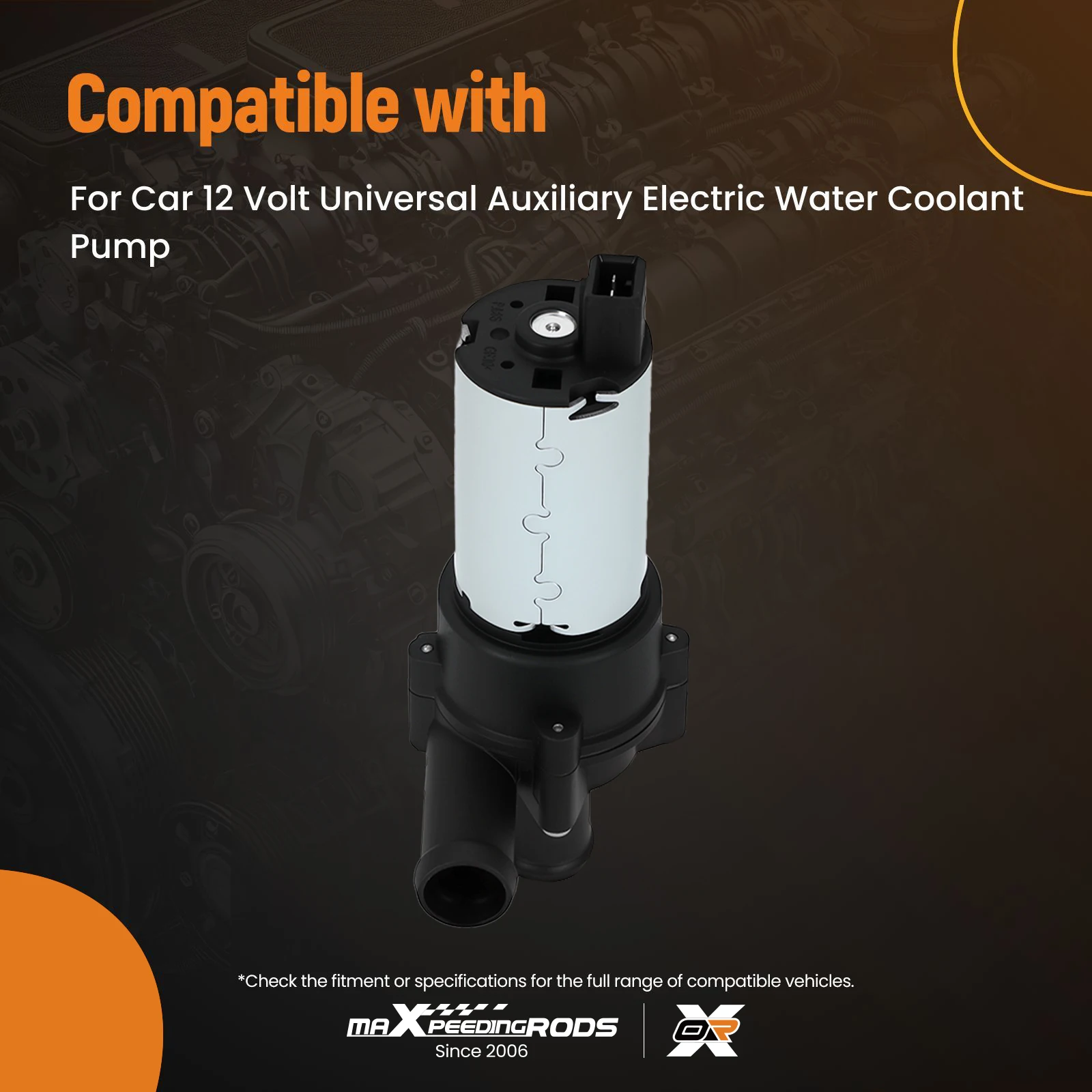 

Car Water Pump for Universal 12V Auxiliary Electric Coolant 078965561 2-Pin