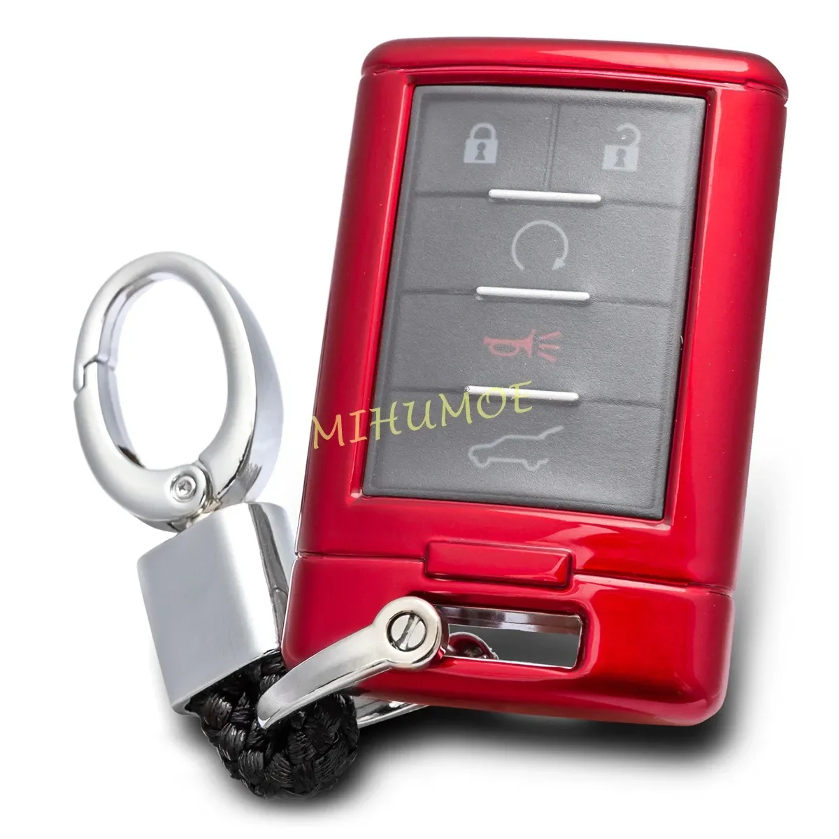 Red Car Key Fob Cover Case Ring Keychain For Cadillac ATS CTS DTS STS XTS SRX Escalade Chevrolet Corvette