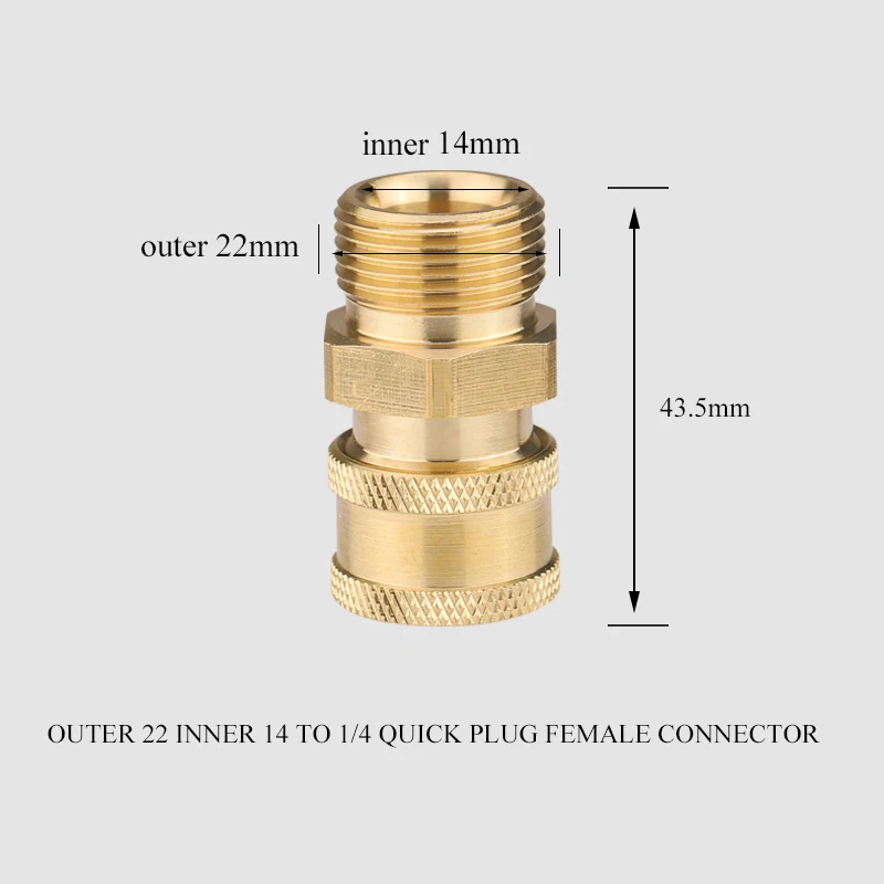 Autowaschzubehör Adapter für Hochdruckreiniger Wasserpistole M2214 Connect Car Wash Gun 1/4 Schnellanschluss