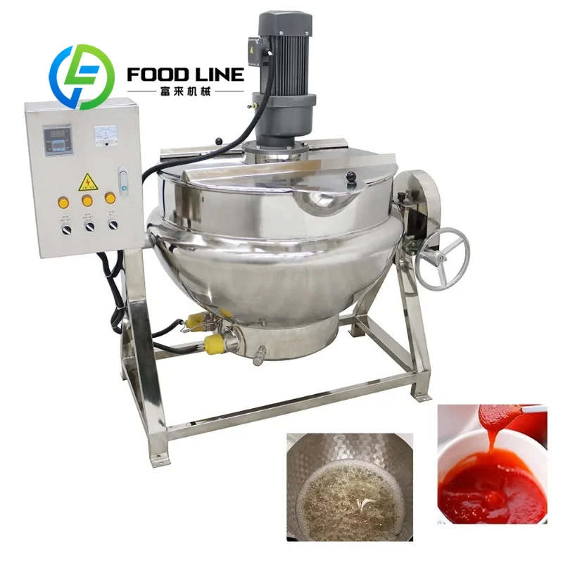 Industrial Electric Heating 500-Liter Double Jacket Cooker Mixer for Syrup Candy Sugar Production Durable Motor Core Component
