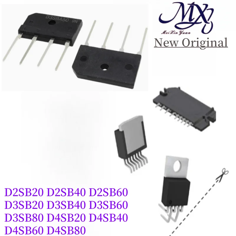 MXY 10Pcs D2SB20 D2SB40 D2SB60 D3SB20 D3SB40 D3SB60 D3SB80 D4SB20 D4SB40 D4SB60 D4SB80