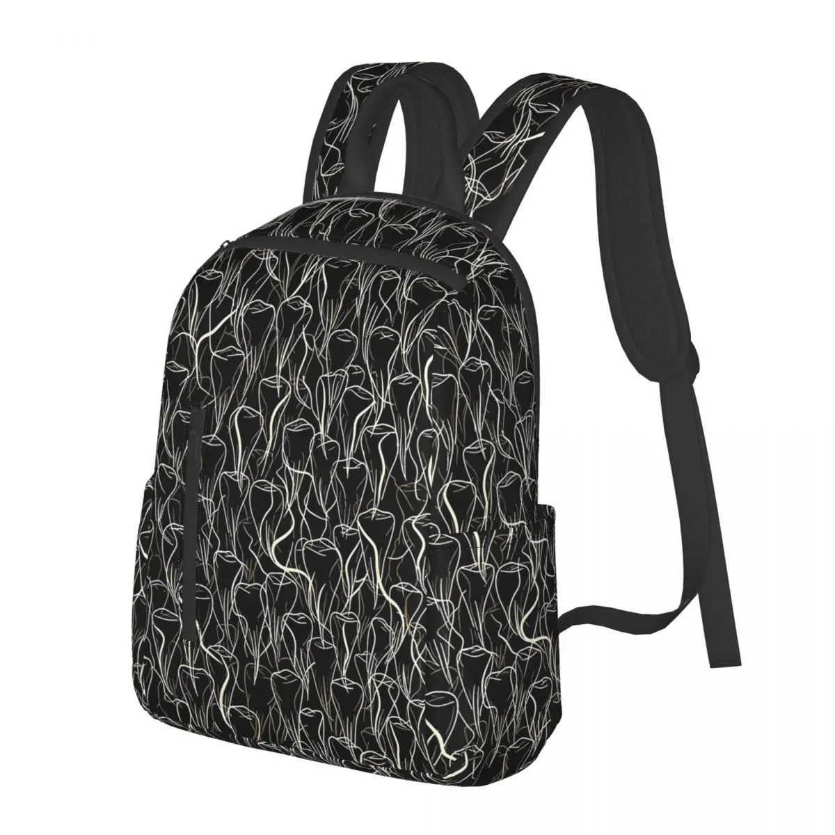 

Black White Dentistry Teeth Pattern Student Backpack School Bag Hiking Travel Daypack for Boys Girls Bookbag Shoulder Bags