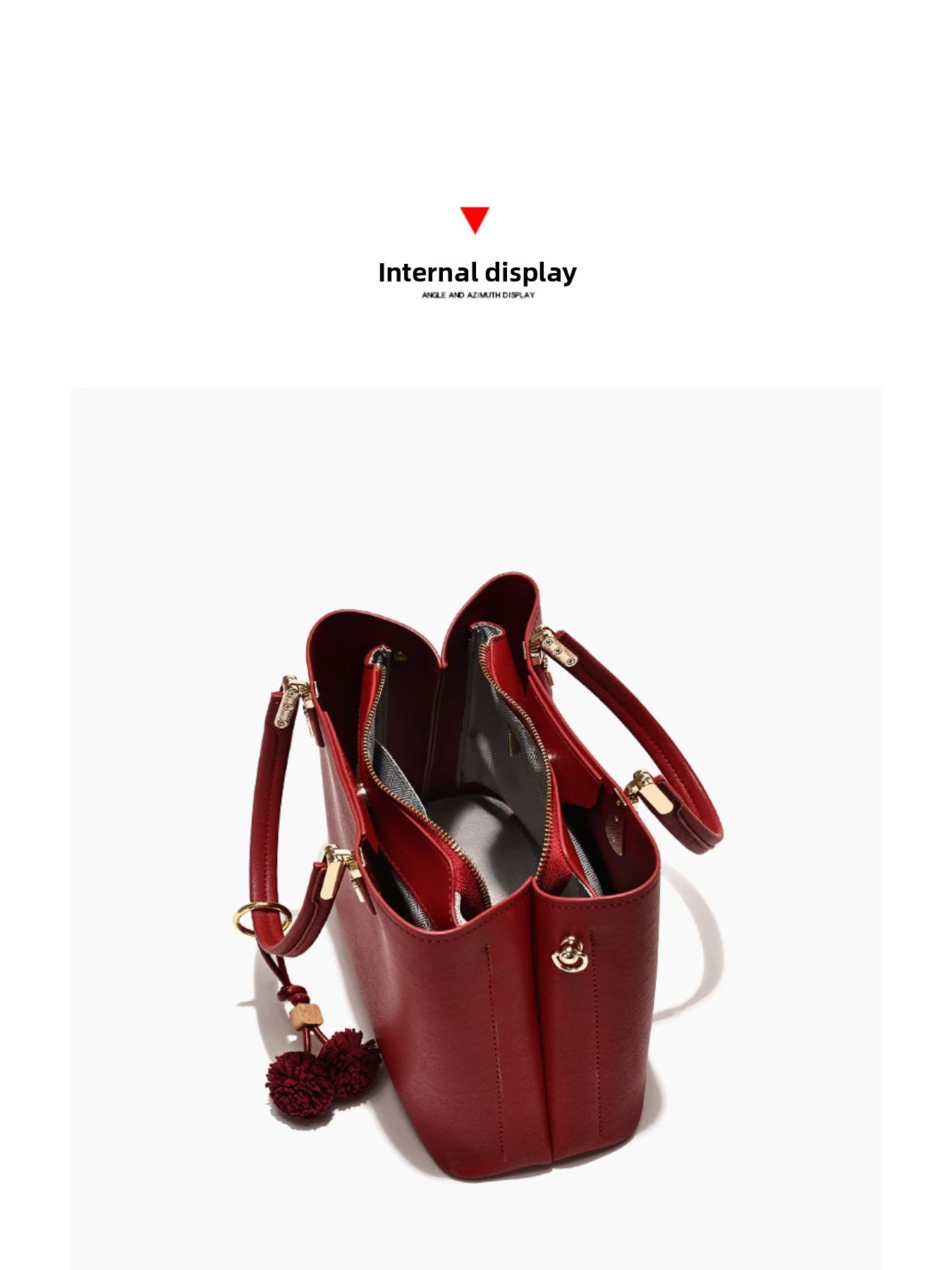 حقيبة مربعة ذات سعة كبيرة ومزاجية متعددة الاستخدامات للنساء في منتصف العمر بلون سادة #3