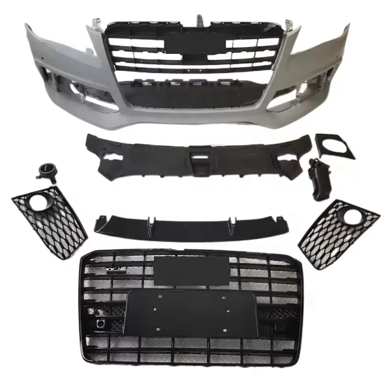 Car bumpers W12 RS8 look for Aud A8 D4 D4.5 2011-2018 facelift to new RS8 model with bumpers grilles