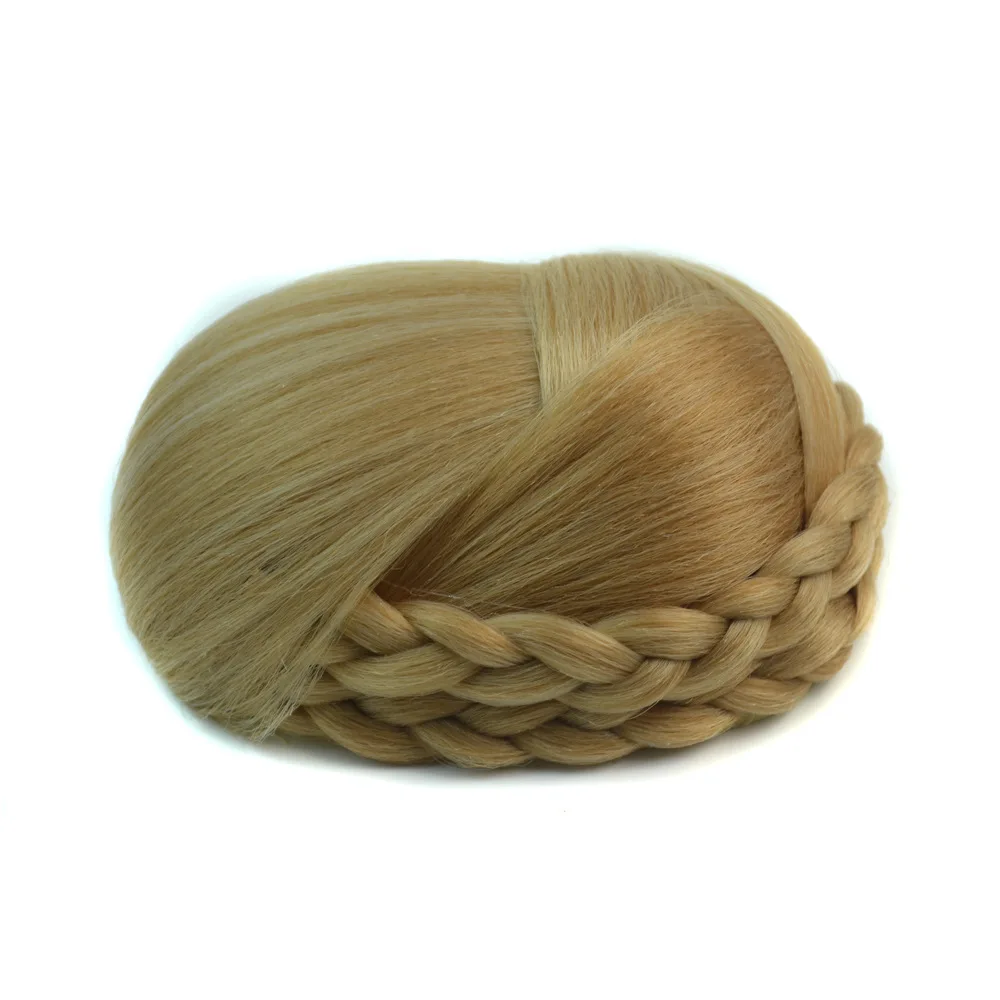 Europe and America's New Retro Wig Hair Bun Women's Ancient 6 Colors Braided Clip In Bride Chignon Hairpiece Accessories