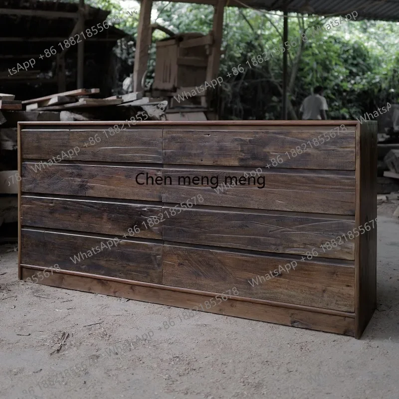 

Outdoor ancient wood wabi-sabi Japanese-style storage side bucket cabinet simple locker