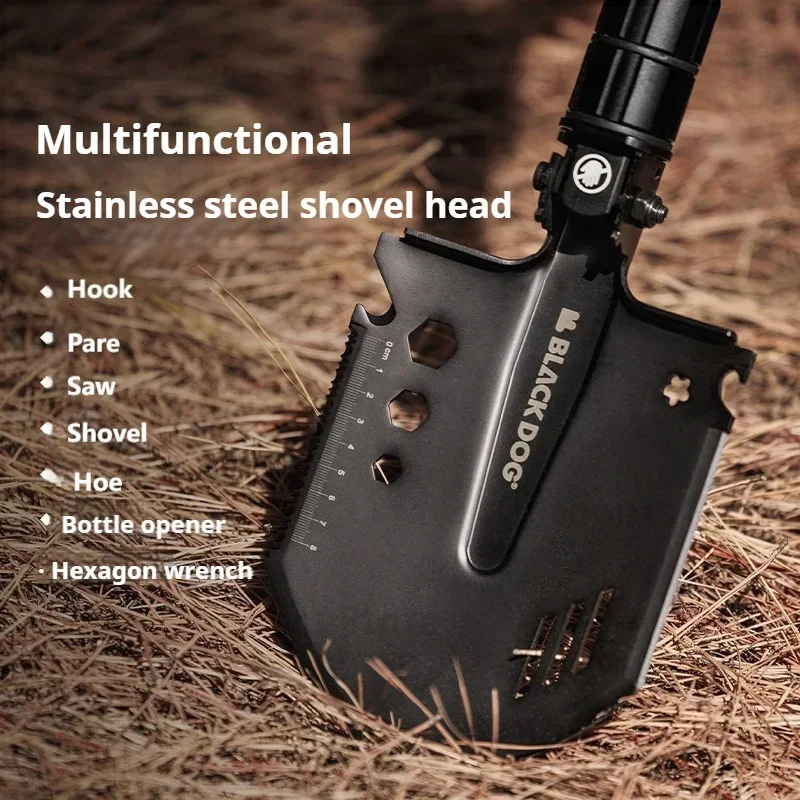 Naturehike BLACKDOG Engineer Shovel Outdoor Multi-function Manganese Steel Thickened Car-mounted Shovel Folding Camping Shovel